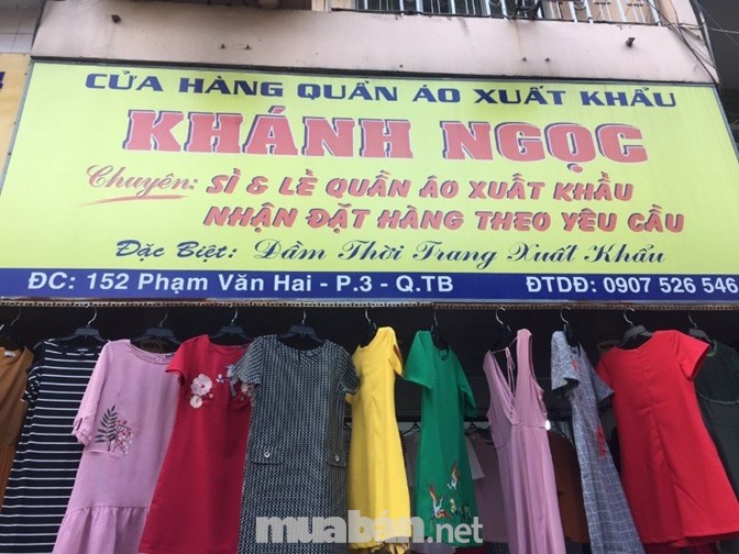 Sang shop thời trang xuất khẩu mặt tiền chợ Phạm Văn Hai