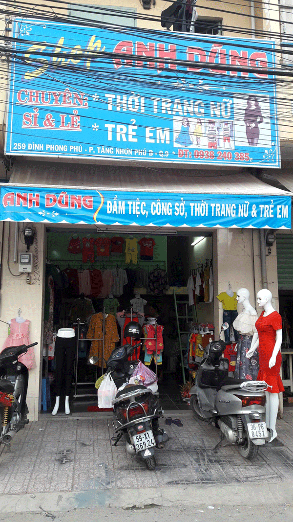 Sang shop thời trang nữ mặt tiền Chợ Tăng Nhơn Phú B