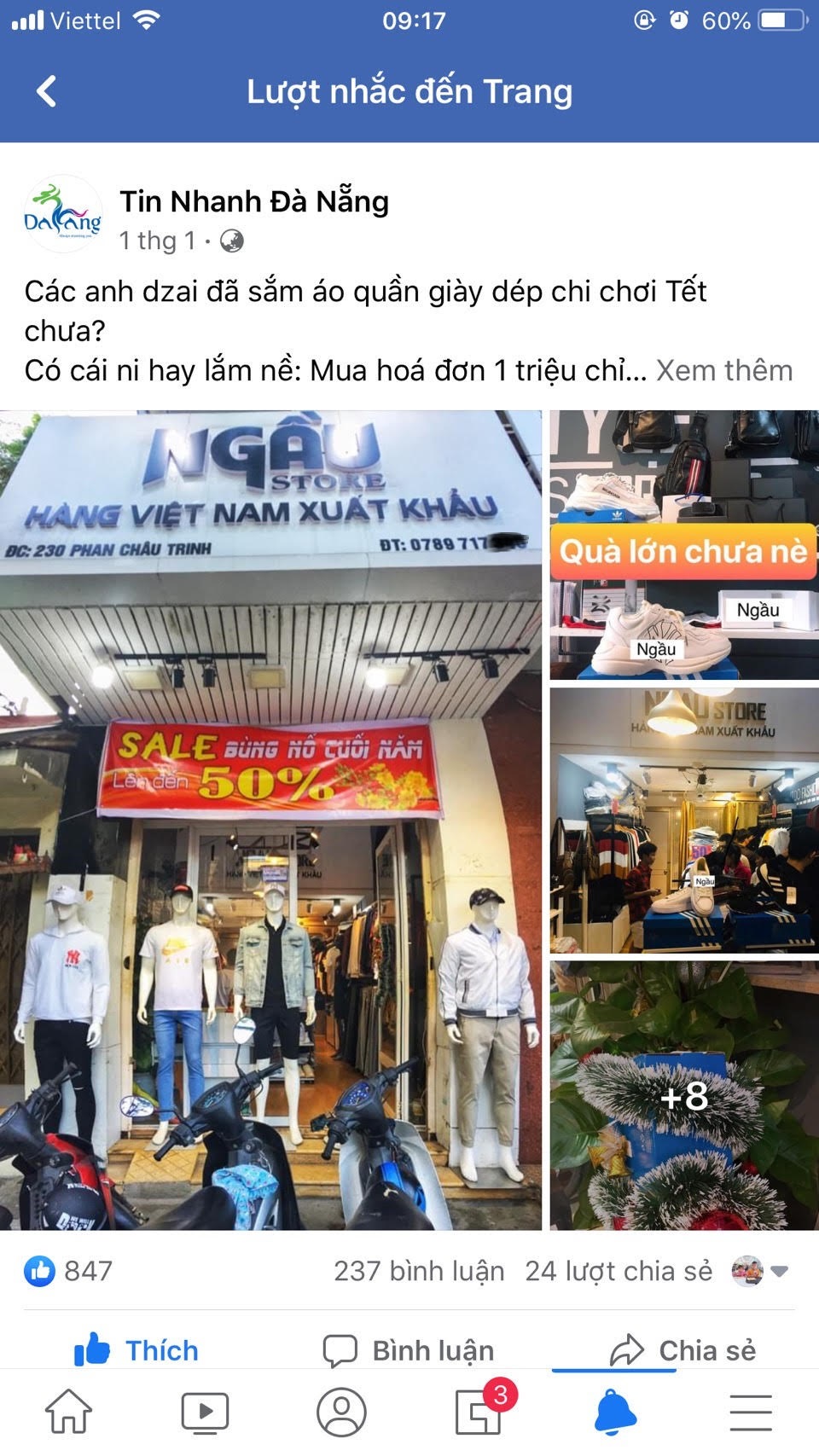 Sang shop thời trang Nam hàng xuất khẩu tại Đà Nẵng