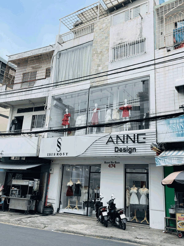 Sang mặt bằng shop thời trang ngang 6m